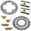 Caltric Front And Rear Brake Disc Set With Sintered Pads Compatible Honda Cr125r Cr250r 2002 2003 2004 2005 2006 2007 