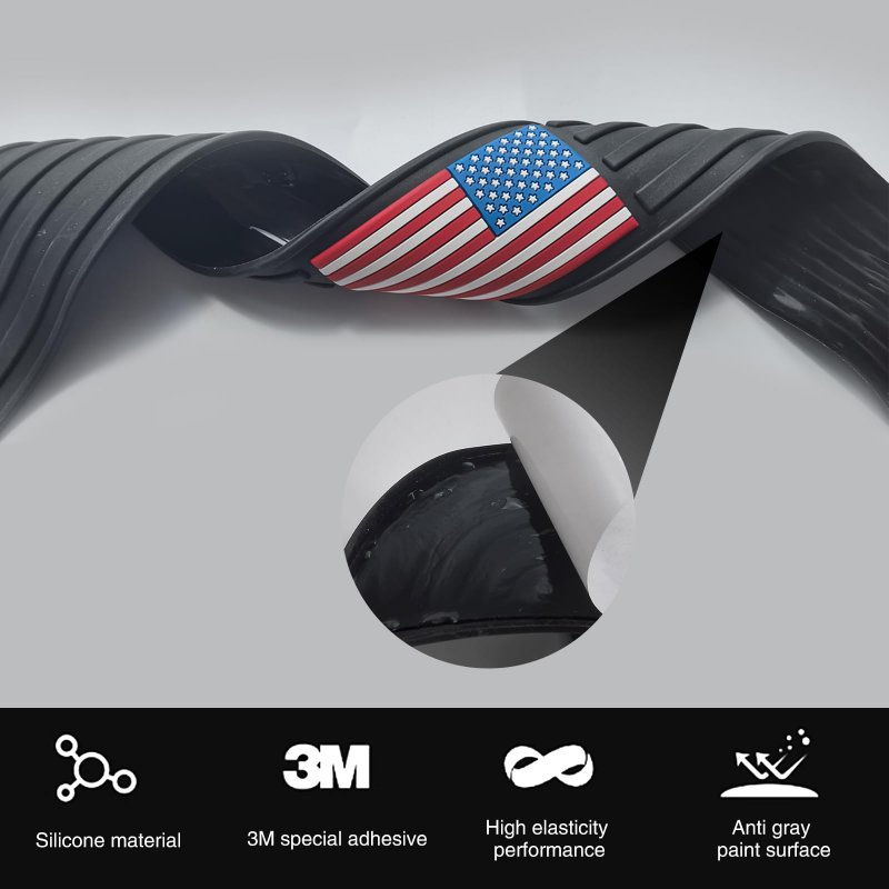 Car Trunk Anti Scratch Strip 35 43 In X 2 75 Pvc American Flag Black Edge Protective Sticker Self Adhesive Decorative