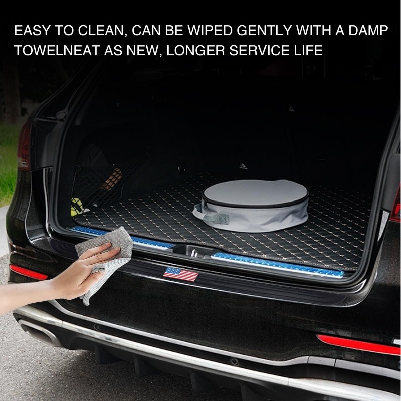 Car Trunk Anti Scratch Strip 35 43 In X 2 75 Pvc American Flag Black Edge Protective Sticker Self Adhesive Decorative