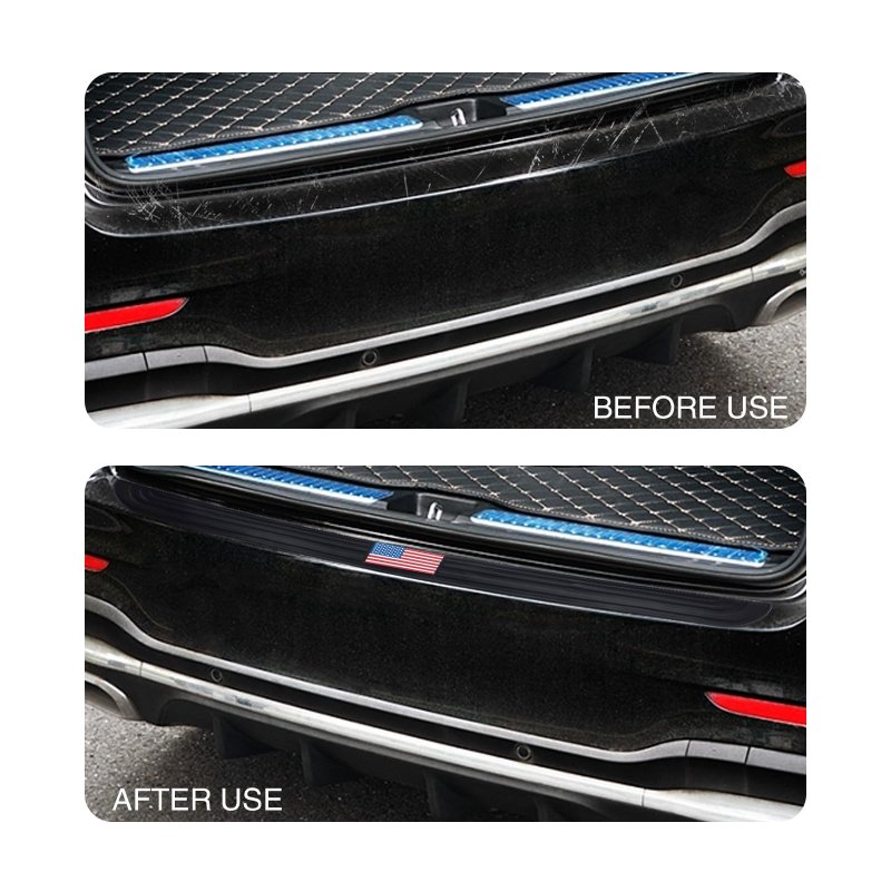 Car Trunk Anti Scratch Strip 35 43 In X 2 75 Pvc American Flag Black Edge Protective Sticker Self Adhesive Decorative
