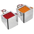 Partsam Pair Truck Trailer 52 Led Red Amber Square Double Face Pedestal Fender Stop Turn Tail Lights Three Stud Mount W Chrome