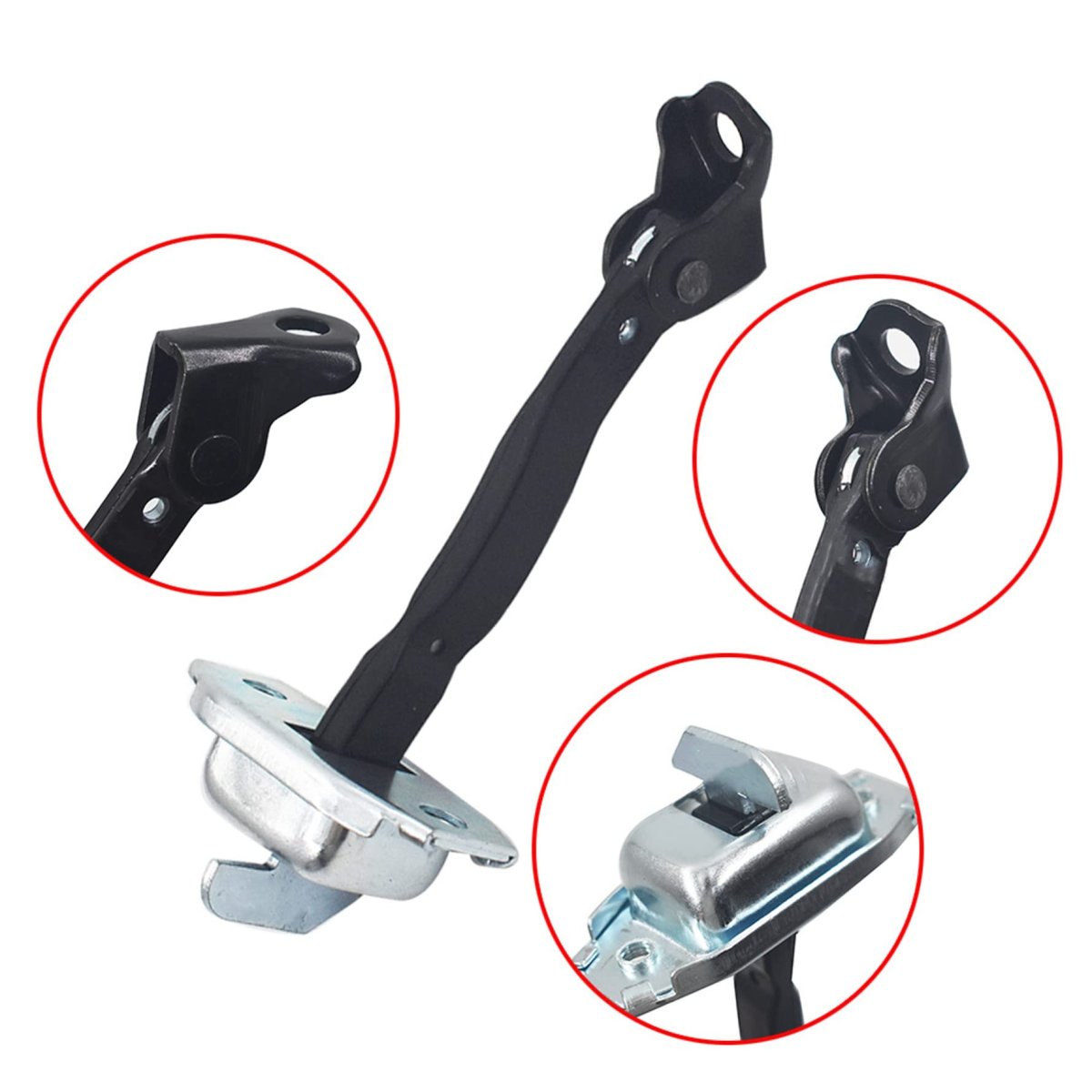 Black With Silver Front Left Driver Side Door Stay Check Strap Stopper Replacement For Corolla Matrix Prius 2003-2009