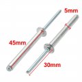 Uxcell 30 Pcs 5mm X 45mm Aluminum Steel Open End Blind Rivets