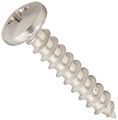 18-8 Stainless Steel Sheet Metal Screw Plain Finish Pan Head Phillips Drive Type A 10-12 Thread Size 1 Length Pack Of 50 