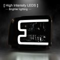 G-plus Led Drl Bar Headlight Assembly Compatible With Ford F250 F350 F450 F550 Super Duty 05-07 Fit Excursion 05 Smoke Lens