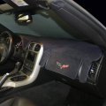 C6 Corvette Dash Cover Custom Fit Protection With Embroidered Logo For 2005-2013 Corvettes With Heads Up Display 
