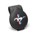 Ford Mustang Tri-bar Logo Black Leather Magnetic Sunglass Holder Car Sun Visor Mount Clip Official Licensed 