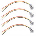 Mini Round Led 4 Pcs Lights Emitting Diodes Metal Indicator Light Waterproof Signal Lamp 12a 24v 12mm Automotive Exterior Red 