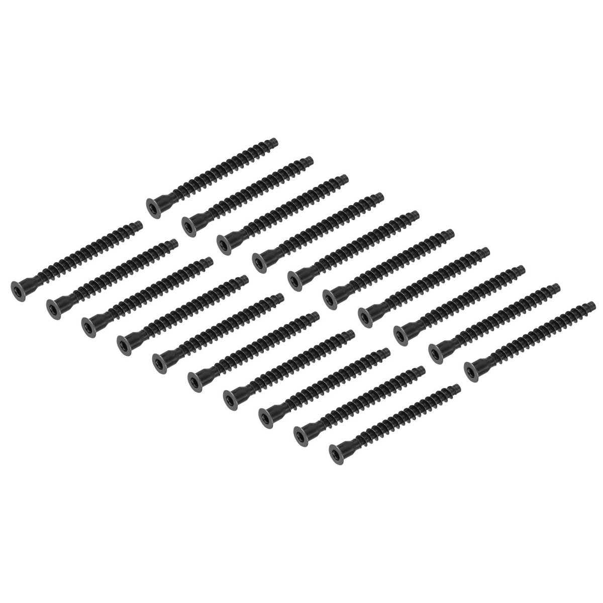 20pcs M7x70mm Hex Socket Countersunk Head Self Tapping Connecting Screws Carbon Steel Furniture Confirmat Screw Black