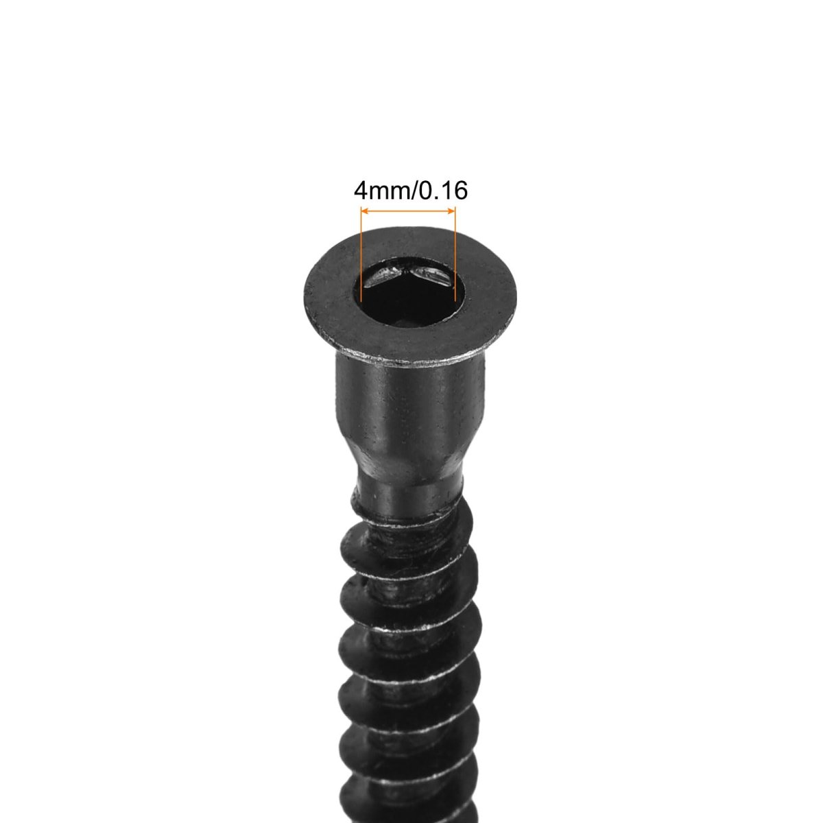 20pcs M7x70mm Hex Socket Countersunk Head Self Tapping Connecting Screws Carbon Steel Furniture Confirmat Screw Black