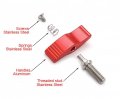 M8x14mm Screws With Handle Thumb Male Threading Rotating Knob Adjustable Screw Single Wing 2pcs M8 X 14 Mm Black