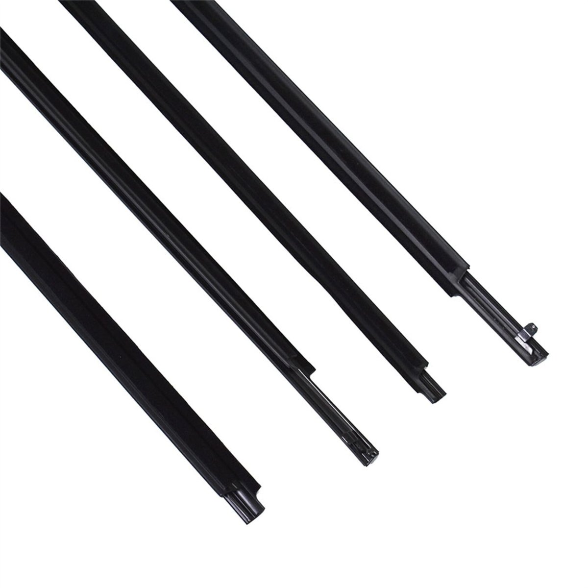 4pcs Black Weatherstrip Window Molding Trim Seal Belt Replacement For Toyota Highlander 2008-2010