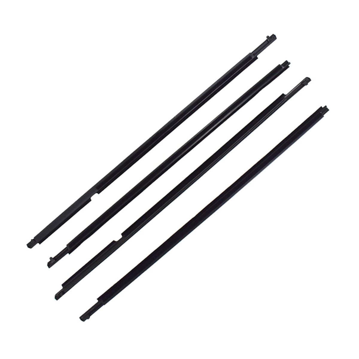 4pcs Black Weatherstrip Window Molding Trim Seal Belt Replacement For Toyota Highlander 2008-2010