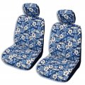 Winnie Fashion Blue Hibiscus Surf Hawaiian Separate Headrest Cover Set Of 2 