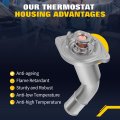Ocpty Thermostat Housing Fit For Chevy Trailblazer 2002 03 04 05 06 07 08 2009 For Gmc Envoy Engine Coolant Assembly Replaces