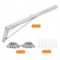 Uxcell 2 Pcs Folding Shelf Brackets 18 Inch Stainless Steel Collapsible L Bracket Wall Mounted For Table Work Bench Silver