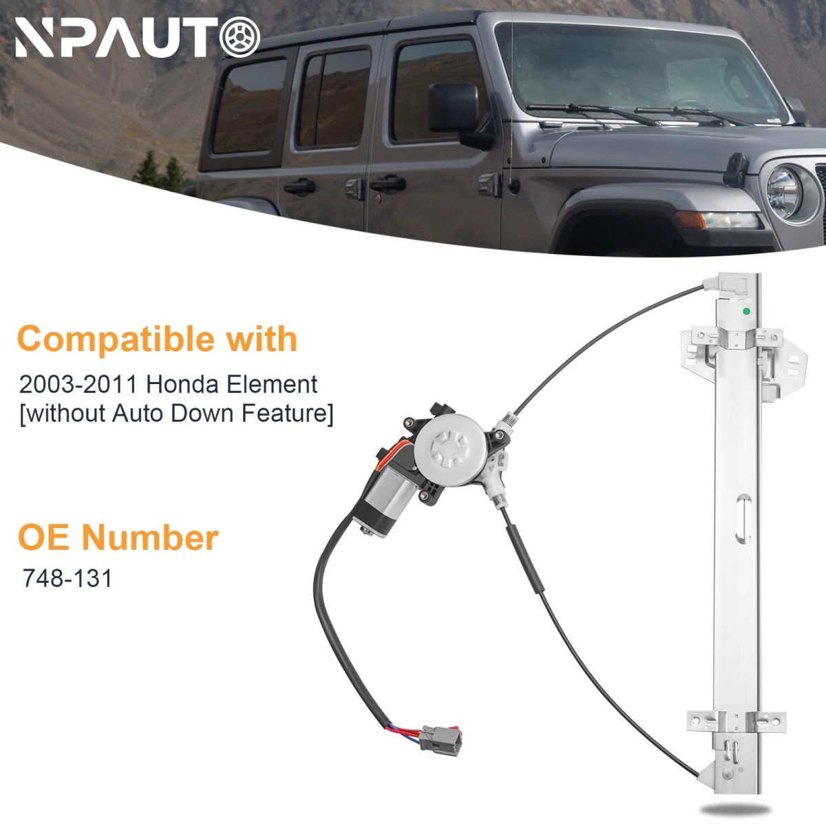 Front Driver Side Power Window Regulator With Motor Assembly Fit For Honda Element 2003 2004 2005 2006 2007 2008 2009 2010 Left