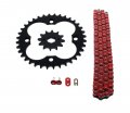 Fits Honda Trx250r 250r 520-92 Red Non O Ring Chain Sprocket Black 12 36