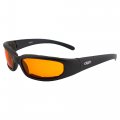 Global Vision Chicago Padded Motorcycle Safety Sunglasses For Men Women Black Frame W Orange Lens Rx-able 