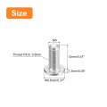 Uxcell M5-0 8 X 12mm 50pcs Flat Round Head Screws 304 Stainless Steel Phillips Drive Machine Hardware Fastener For Furniture