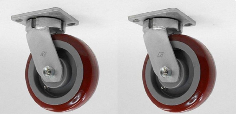 2 6 X Poly Swivel Casters 4 5 Plate 190-6ut 1 440lb Total Load Capacity