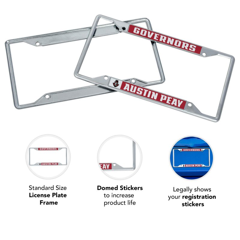 Austin Peay State University Apsu Governors Metal License Plate Frame For Front Or Back Of Car Officially Licensed Mascot
