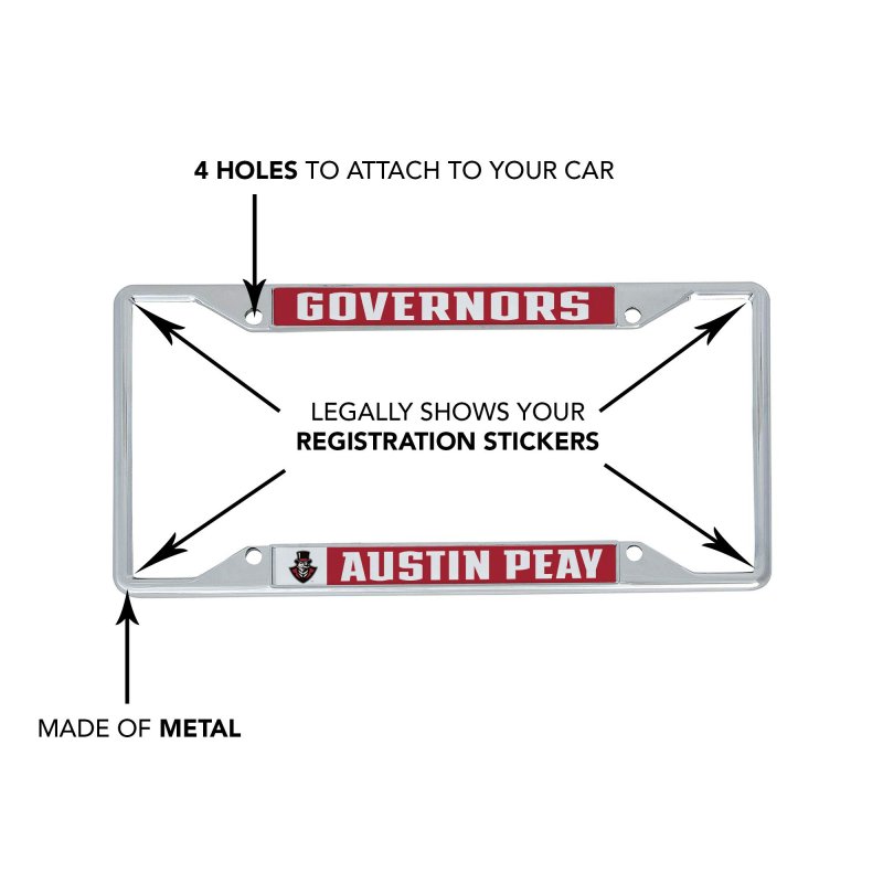 Austin Peay State University Apsu Governors Metal License Plate Frame For Front Or Back Of Car Officially Licensed Mascot