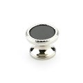 Schaub 20-pn-cb Kingsway 1-1 4 Dia Round Knob Polished Nickel Classic Black Glass Inlay 