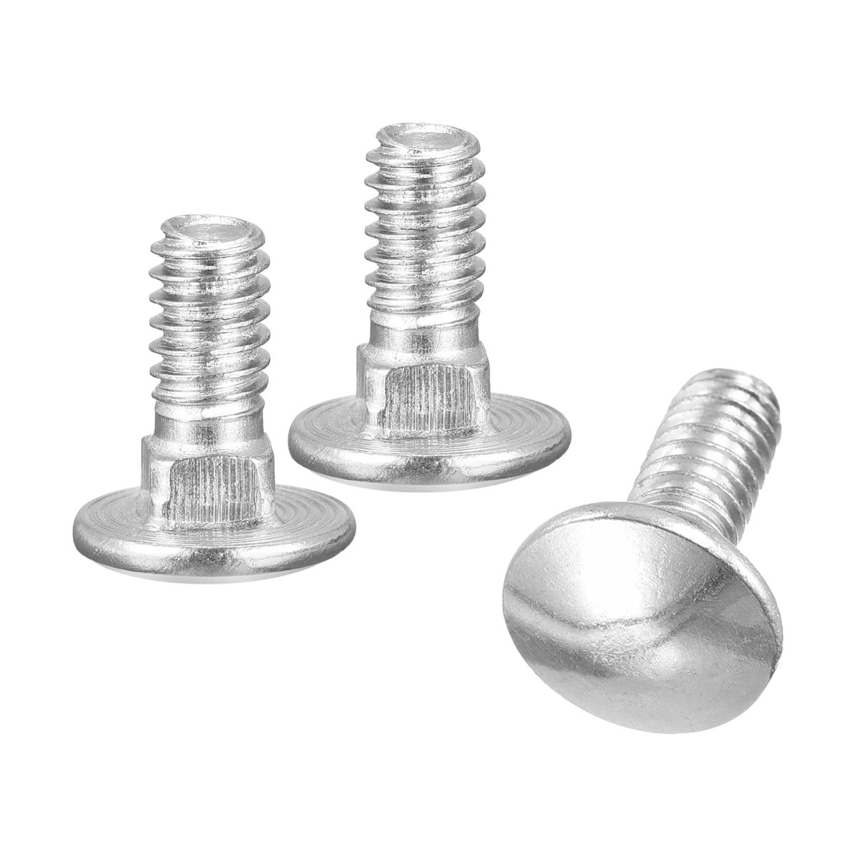 1 4-20x1 2 Carriage Bolt 10pcs Round Head Square Neck Screws 304 Stainless Steel Fully Threaded Silver