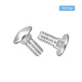 1 4-20x1 2 Carriage Bolt 10pcs Round Head Square Neck Screws 304 Stainless Steel Fully Threaded Silver