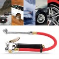 Air Compressor Hose Tool Kit Handheld Car Tire Pressure Filler Fill Inflator Gauge Dual Chuck