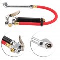 Air Compressor Hose Tool Kit Handheld Car Tire Pressure Filler Fill Inflator Gauge Dual Chuck