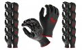 Aj Work Gloves For Men And Women Premium Quality Nitrile Coated Grip Home Gardening Mechanic Jobs Construction Black Xl 12-pack 