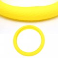 Uxcell 34cm Outer Dia Yellow Silicone Anti-slip Steering Wheel Cover Protector For Car