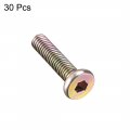 Uxcell M6x25mm Furniture Bolt Hex Socket Drive Round Head Screw Zinc Plated 30pcs