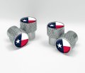 Elektroplate Texas State Flag Bright Chrome Knurling Aluminum Tire Valve Stem Caps Universal Fit For Cars Bikes Trucks Rvs 