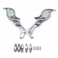 Httmt Mt252-002 Ttt001- Chrome Billet Eye Shape Running Mirrors Compatible With All Kawasak Suzuk Cruiser
