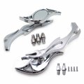 Httmt Mt252-002 Ttt001- Chrome Billet Eye Shape Running Mirrors Compatible With All Kawasak Suzuk Cruiser