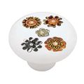 Safari Flowers Decorative High Gloss Ceramic Drawer Knob 