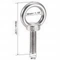 Uxcell Lifting Eye Bolt M12 X 40mm Male Thread 304 Stainless Steel For Hanging Pack Of 5