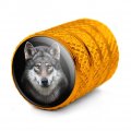 Grey Wolf Head Valve Stem Caps For Tire Rim Wheel Aluminum Yellow
