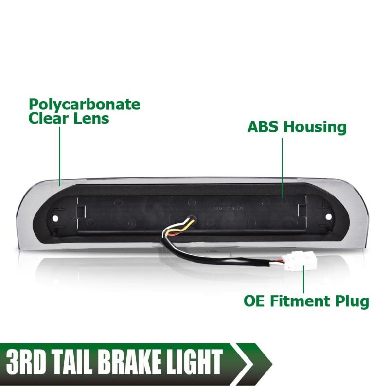 Led Third Brake Light For 02-09 Dodge Ram 3rd Bar Cargo Type X Smokya Lensa Black Housinga Ambera Reflector