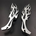 Motorcycle Flame Style Rearview Mirror For Any Cruiser Chopper Custom Chrome