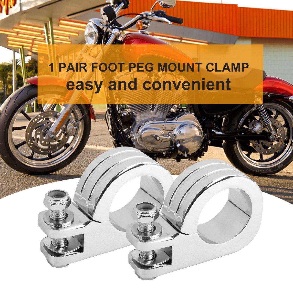 Hoypeyfiy Universal 1 25 Highway Bar Foot Pegs Mount 4 32mm Crash Footpeg Bracket For Harley Honda Suzuki Kawasaki And Yamaha