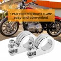 Hoypeyfiy Universal 1 25 Highway Bar Foot Pegs Mount 4 32mm Crash Footpeg Bracket For Harley Honda Suzuki Kawasaki And Yamaha