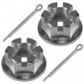 2x Front Axle Flanged Castle Nut With Split Pin For Honda Trx400x 2009 2014 Trx450r 2004 Trx250x Trx90x Trx300x Trx450er 