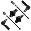 6 Piece Suspension Kit With Inner And Outer Tie Rod Ends Lower Ball Joints Es2382 Ev303 K90309 For Toyota Corolla 1993 2002 Geo 