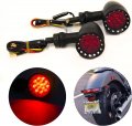 Miss Moly Bobber Cafe Motorcycle Led Black Bullet Red Brake Blinker Turn Signal Tail Light 