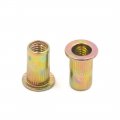Uxcell 50pcs M5 Zinc Plated Carbon Steel Car Rivet Nut Flat Head Threaded Insert