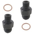 2x Fittings An8 3 4-16 Unf Male Flare To -18 Npsm Black Transmission Cooler Adapter Fitting Aluminum For 1 4 Threads 